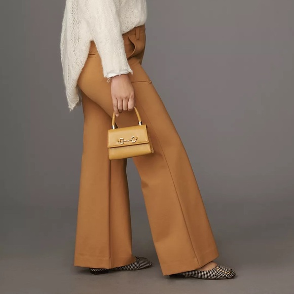 HP🎉 NWT Anthropologie The Naomi Ponte Wide-Leg Flare Pants by Maeve - Picture 4 of 10